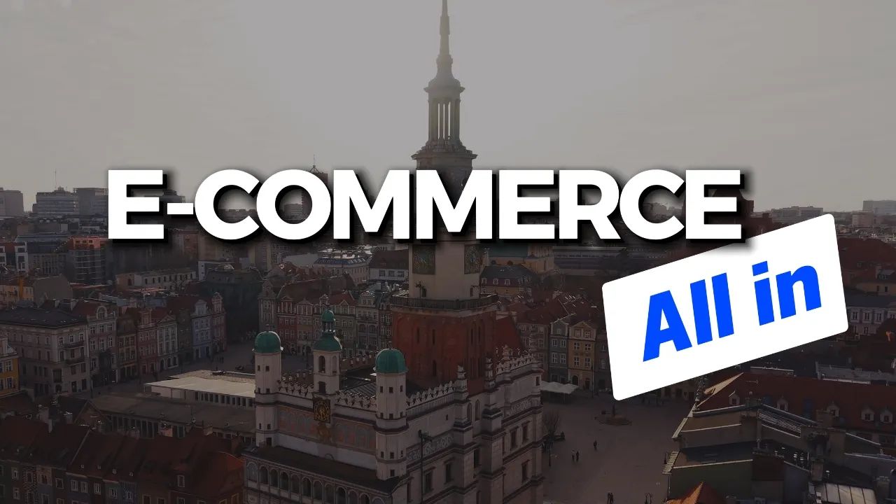 Kadr otwierający z filmu: E-commerce All-in dla Woohoo: film z wydarzenia, z ujęciami z drona