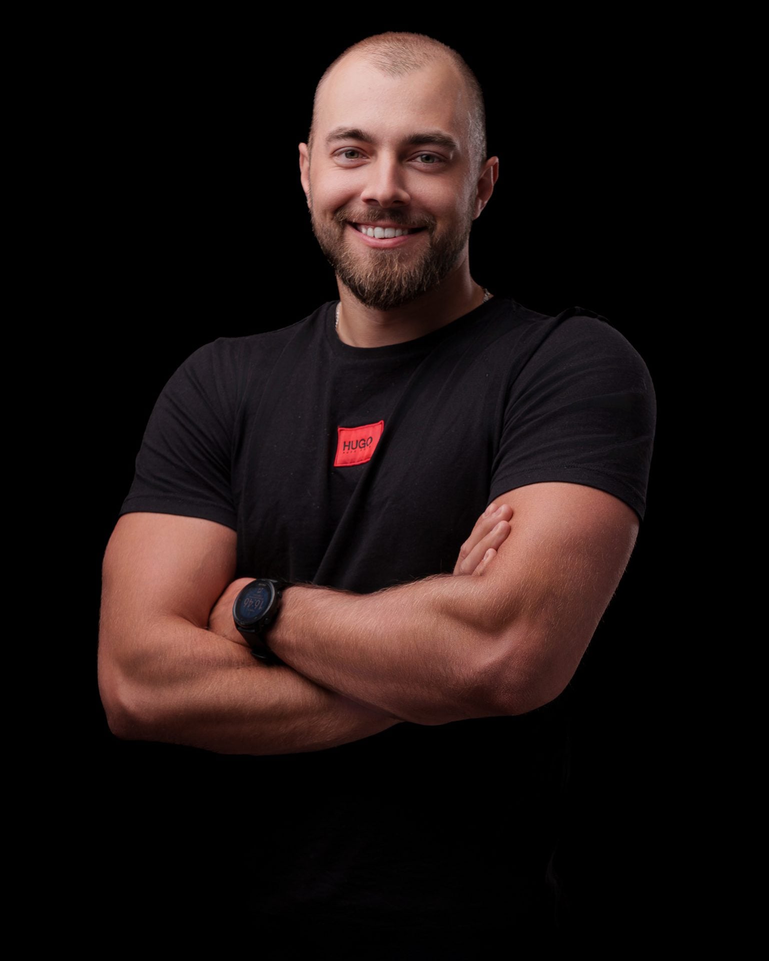 Portret wizerunkowy na czarnym tle, personal branding, Poznań